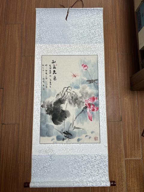 古玩字畫(huà)秦國(guó)強(qiáng)老師寫(xiě)意荷花拍賣(mài),當(dāng)前價(jià)格850元