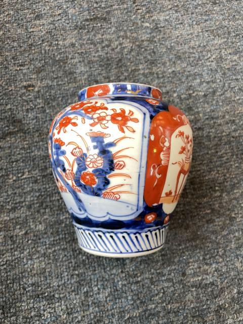 古玩陶瓷青花礬紅彩花卉紋罐拍賣,當前價格2680元