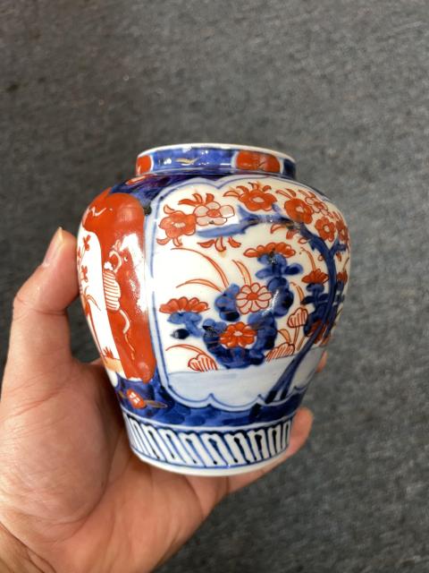 古玩陶瓷青花礬紅彩花卉紋罐拍賣,當前價格2680元