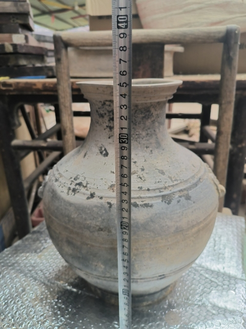 古玩陶瓷灰陶鋪首銜環漢壺拍賣,當前價格1800元