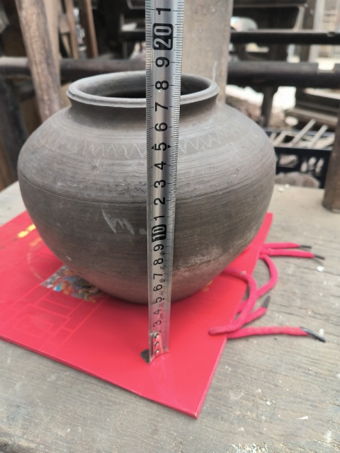 古玩陶瓷【實物保真】漢代.灰陶鉛筆工蓋罐拍賣，當前價格698元