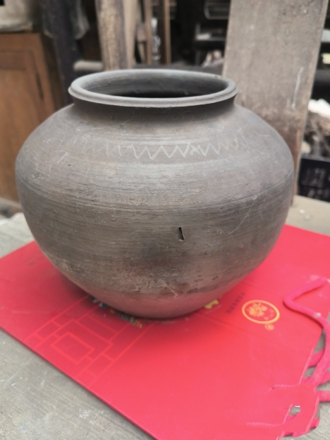古玩陶瓷【實物保真】漢代.灰陶鉛筆工蓋罐拍賣，當前價格698元