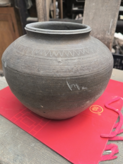 古玩陶瓷【實物保真】漢代.灰陶鉛筆工蓋罐拍賣，當前價格698元