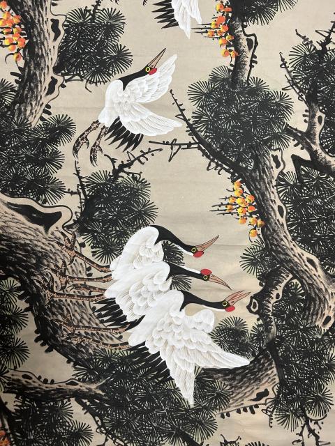 古玩字畫周亮珍老師《松鶴延年》拍賣,當(dāng)前價(jià)格655元