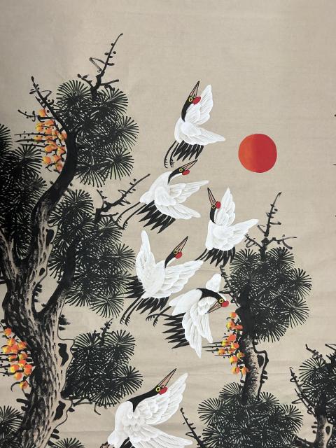 古玩字畫周亮珍老師《松鶴延年》拍賣,當(dāng)前價(jià)格655元