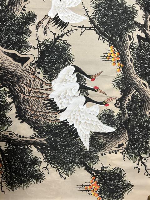 古玩字畫周亮珍老師《松鶴延年》拍賣,當(dāng)前價(jià)格655元