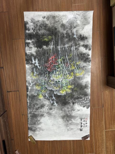 古玩字畫林峰《鶴舞高飛》拍賣,當前價格450元