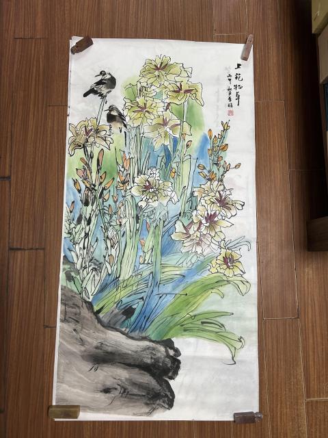 古玩字畫曾娟老師花鳥作品拍賣,當(dāng)前價(jià)格557元