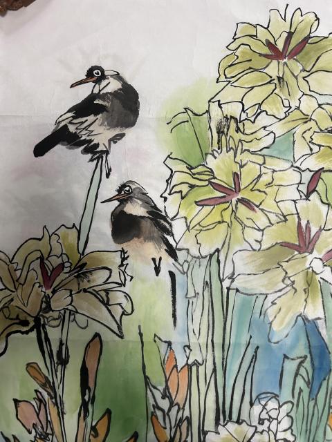 古玩字畫曾娟老師花鳥作品拍賣,當(dāng)前價(jià)格557元