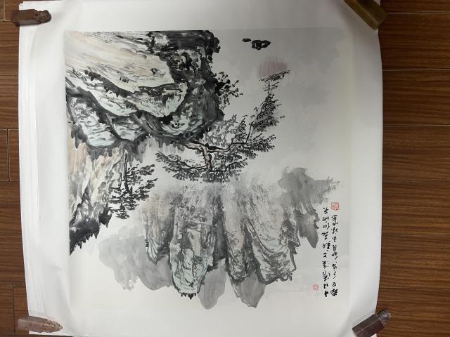 古玩字畫朱玉斌《山水》拍賣，當前價格450元