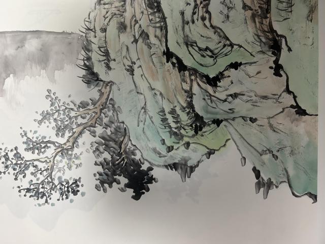 古玩字畫朱玉斌老師精品斗方《山水》拍賣,當(dāng)前價格450元