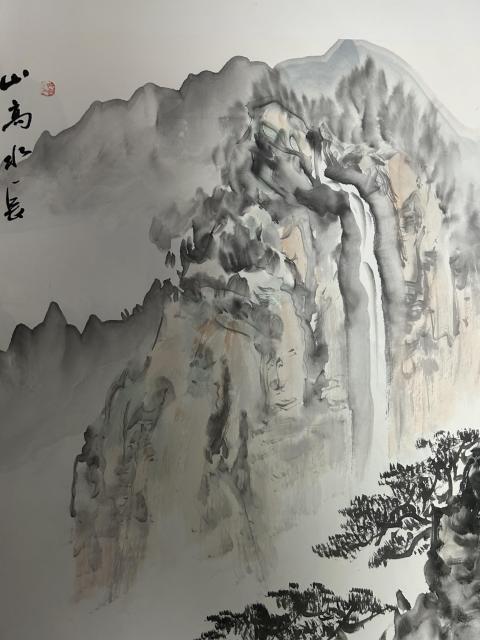 古玩字畫朱玉斌《山高水長》拍賣,當前價格450元