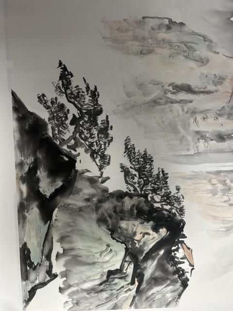 古玩字畫朱玉斌《山高水長》拍賣,當前價格450元