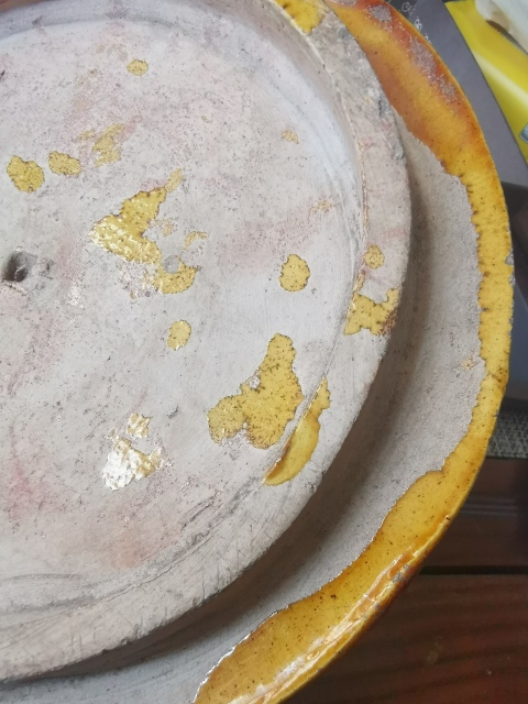 古玩陶瓷明代，黃釉巨型蓋拍賣，當前價格888元