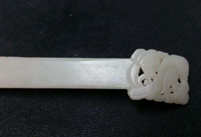 古玩玉器和田玉雕“喜上眉梢”發簪拍賣,當前價格958元