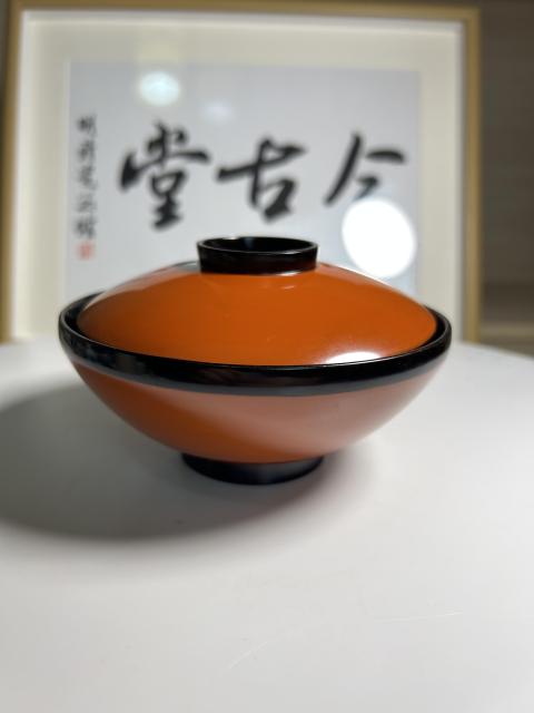 古玩雜項清晚期 木胎漆器蓋碗拍賣，當前價格130元