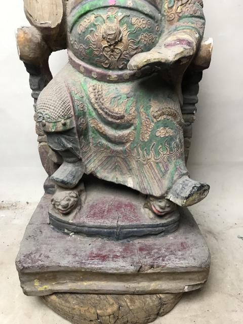 古玩雜項木雕彩繪關公拍賣,當前價格1200元