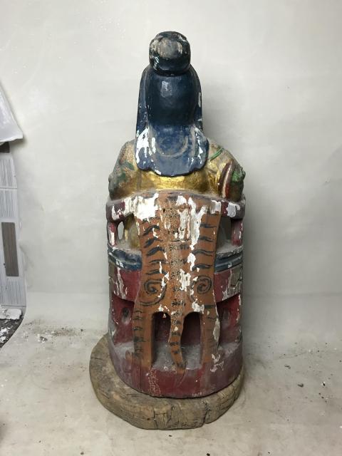 古玩雜項木雕彩繪關公拍賣,當前價格1200元