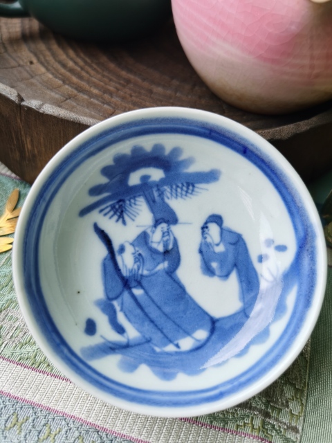 古玩陶瓷三星高照圖青花盤拍賣，當前價格358元