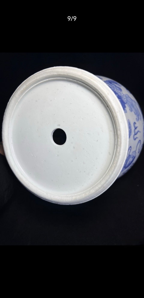 古玩陶瓷清光緒青花獅子繡球圖罐拍賣，當前價格6300元