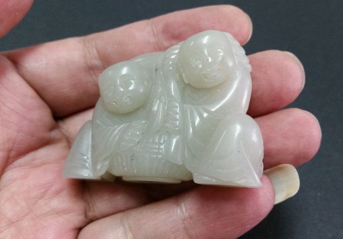 古玩玉器和田玉雕和合二仙拍賣,當前價格600元