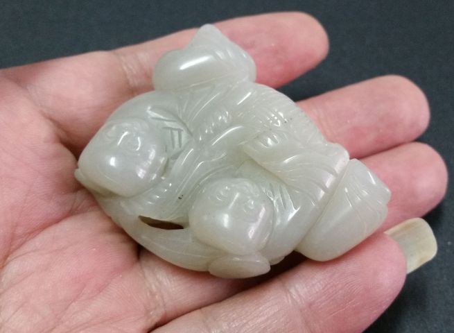 古玩玉器和田玉雕和合二仙拍賣,當前價格600元