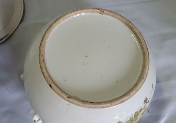 古玩陶瓷民國粉彩粥罐拍賣，當前價格580元