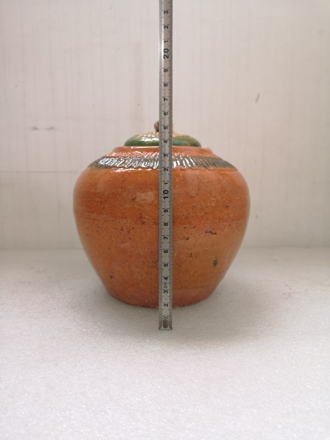 古玩陶瓷明末清初三彩蓋罐拍賣,當前價格998元