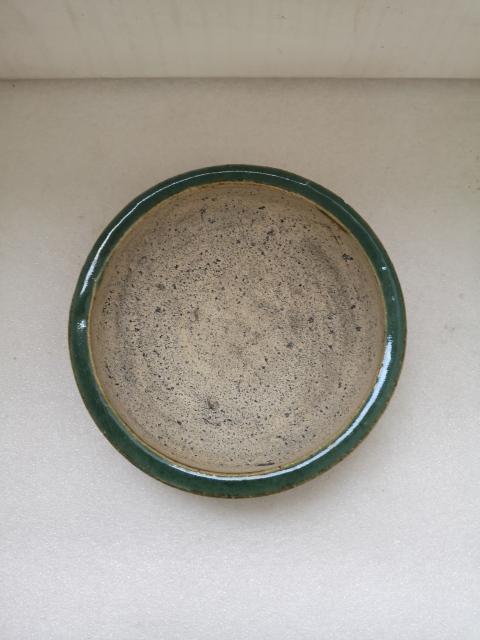 古玩陶瓷清早期綠釉盤拍賣,當前價格580元