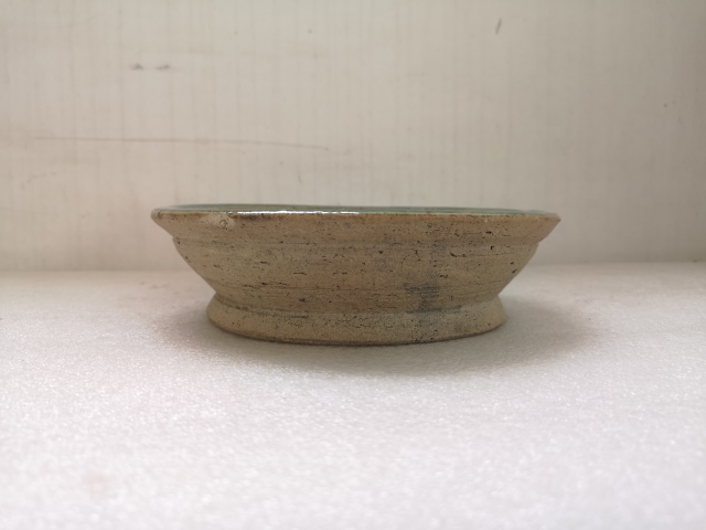 古玩陶瓷清早期綠釉盤拍賣,當前價格580元