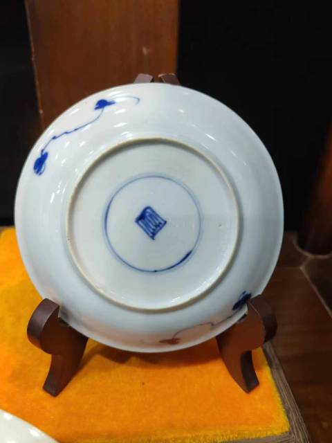 古玩陶瓷清康熙進京趕考青花盤一對拍賣，當前價格3008元