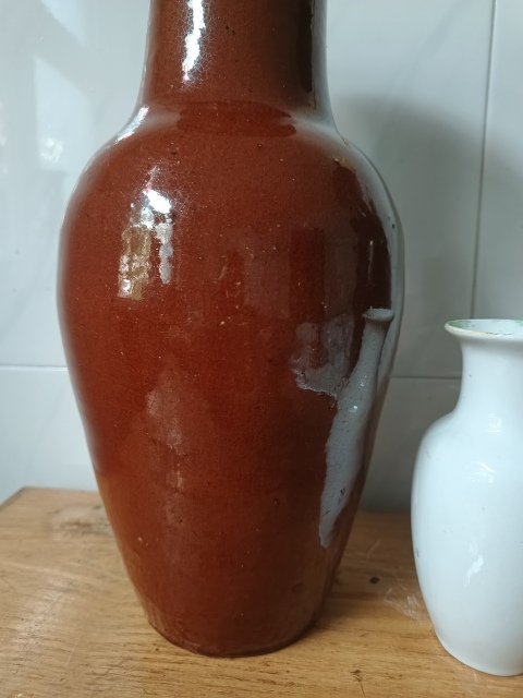 古玩陶瓷清中鈞紅釉羅漢瓶拍賣，當前價格4900元