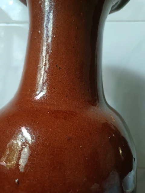 古玩陶瓷清中鈞紅釉羅漢瓶拍賣，當前價格4900元