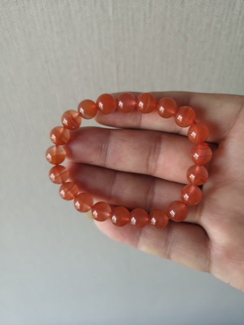 古玩玉器天然紅瑪瑙珠手串拍賣,當前價格168元