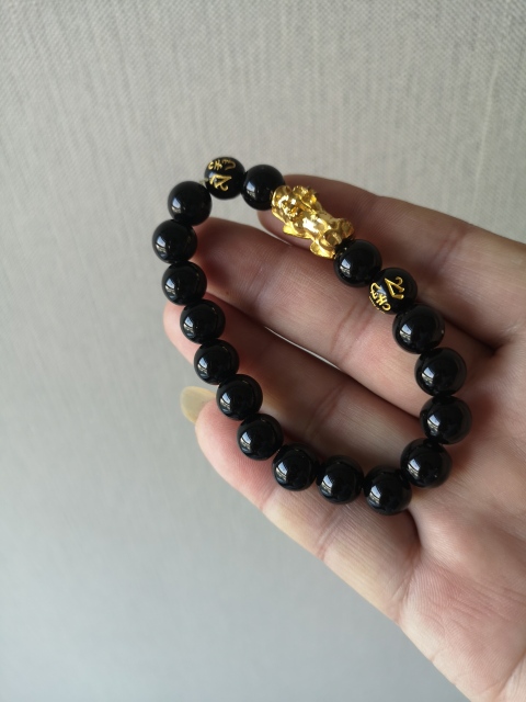 古玩玉器天然翡翠（墨翠）手串拍賣，當前價格160元