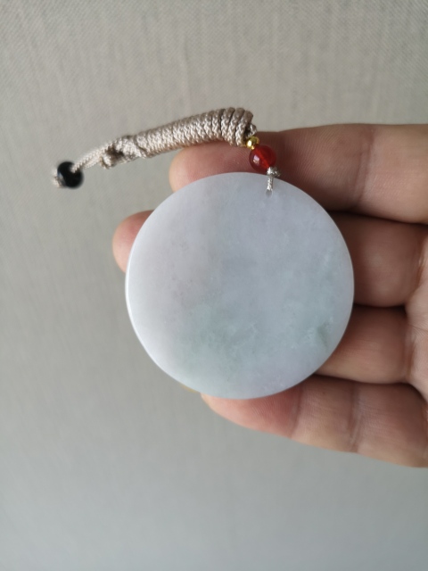 古玩玉器天然翡翠雕“觀音”牌拍賣，當前價格580元
