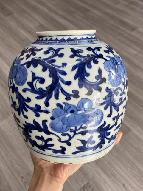 古玩陶瓷清乾隆青花太白罐拍賣,當前價格2888元