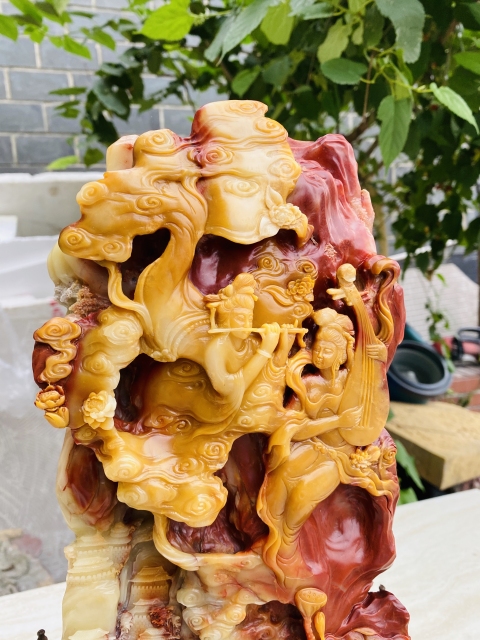 古玩玉器《飛天》壽山老坑三彩芙蓉石擺件拍賣,當(dāng)前價格15800元