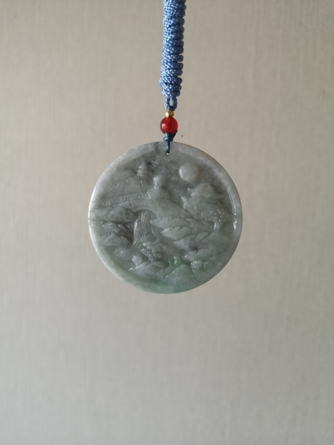 古玩玉器天然翡翠雕“山水”掛牌拍賣，當(dāng)前價格850元