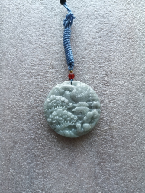 古玩玉器天然翡翠雕“山水”掛牌拍賣，當(dāng)前價格850元