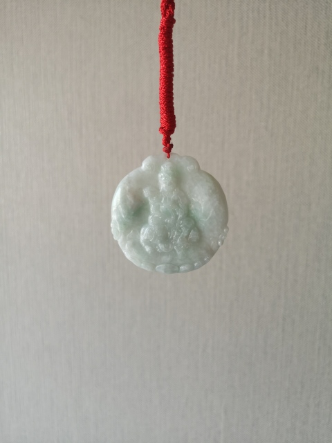 古玩玉器天然翡翠雕“文殊菩薩”掛牌拍賣,當前價格450元
