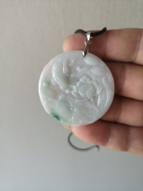 古玩玉器天然翡翠雕“魚荷”掛牌拍賣，當前價格298元