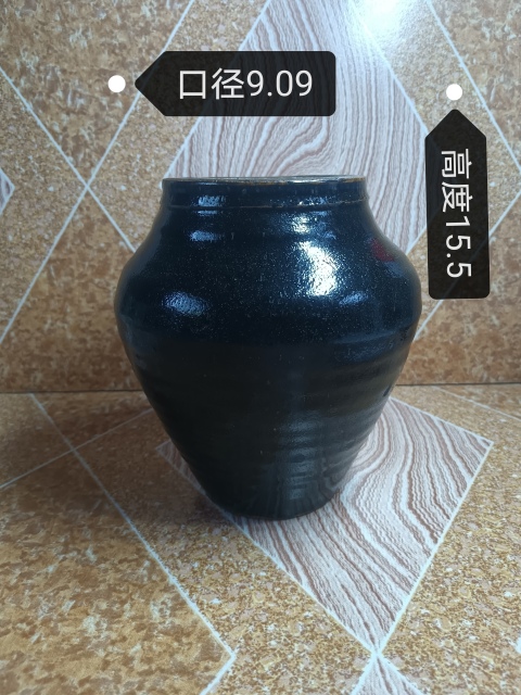 古玩陶瓷清～單色黑釉將軍罐拍賣，當(dāng)前價(jià)格288元