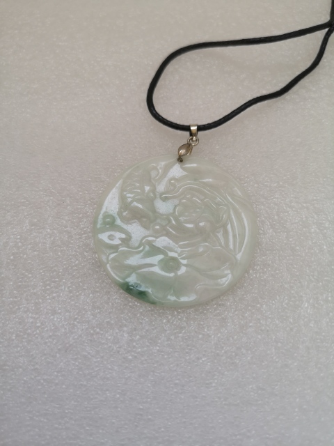 古玩玉器天然翡翠雕“魚荷”掛牌拍賣，當前價格298元