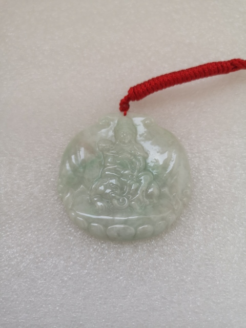 古玩玉器天然翡翠雕“文殊菩薩”掛牌拍賣,當前價格450元