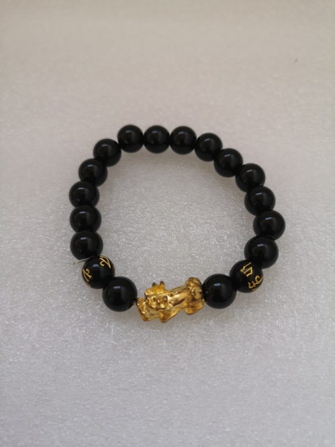 古玩玉器天然翡翠（墨翠）手串拍賣，當前價格160元