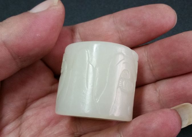 古玩玉器和田白玉扳指拍賣,當前價格1080元