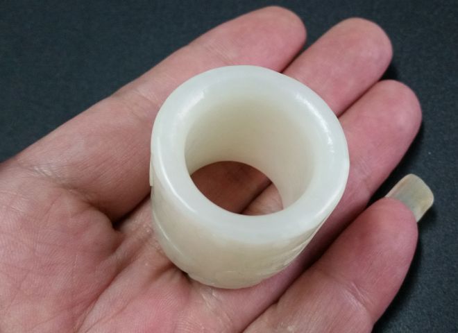 古玩玉器和田白玉扳指拍賣,當前價格1080元