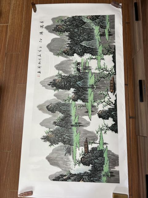 古玩字畫曾松濤老師《春滿漓江》拍賣，當(dāng)前價(jià)格658元
