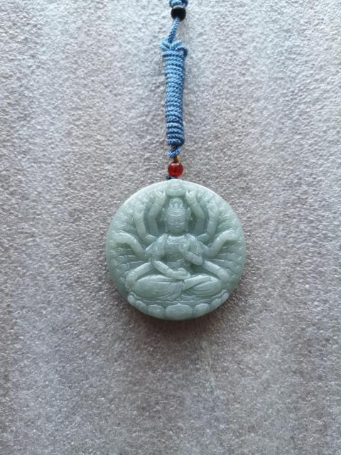 古玩玉器天然翡翠雕“千手觀音”牌拍賣,當(dāng)前價(jià)格680元
